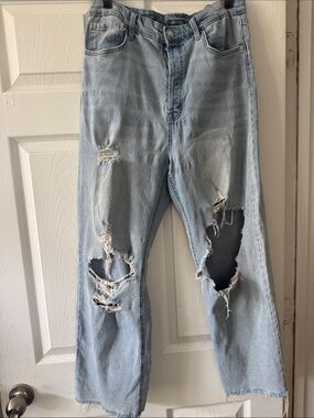 Light Blue Distressed Ripped Jeans